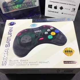 Sega Saturn Retro-bit Wireless Bluetooth Controller - Slate Grey (RARE FIND)