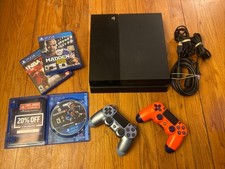 Sony PlayStation 4 Original 500GB Comes W/Wires 2 Controllers Games