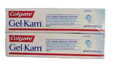 2 x COLGATE • Gel-Kam Preventative TREATMENT GEL Fluoride 4.3 oz, MINT EXP 11/26