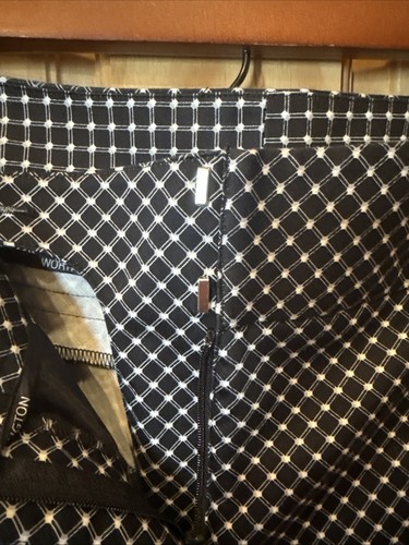 Worthington Women's Pull On Stretch Comfort Capri Dress Pants Size 14 black geo - Picture 8 of 9