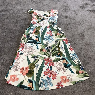 Neu mit Etikett Oasis Hot Tropics Floral Bardot Midi Flare Kleid UK6 Hochzeit Party £78