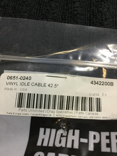 DRAG SPECIALTIES 0651-0240 CABLE IDLE VINYL 42.5" New - Picture 3 of 3