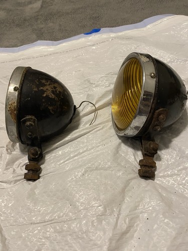 Vintage Fog Lamps 4 3/4” Yellow / Unbranded / Untested - Picture 2 of 13
