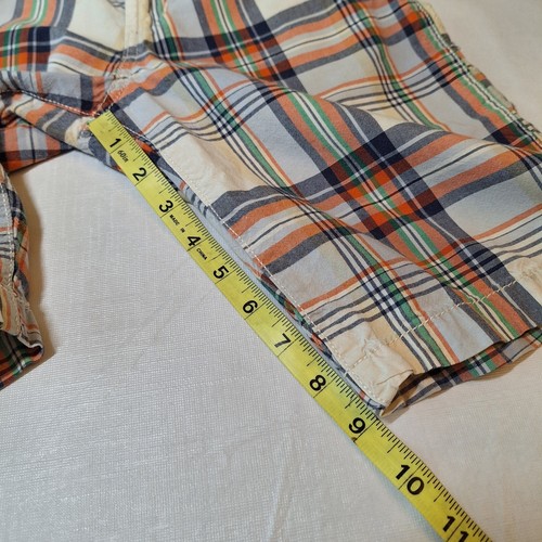 Gap Kids Orange Blue White Plaid Canvas Shorts Southern Prep Coastal Size 12 - Picture 7 of 10