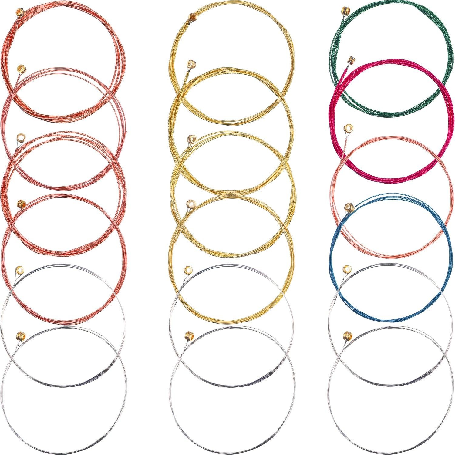 Bememo 3 Sets of 6 Acoustic 1 Brass Set, 1 Copper Set and 1 Multicolor 