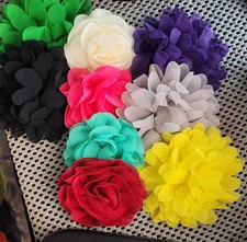 20Pcs Pet Dog Flower Collar Charms Accessories Chiffon Bowtie Grooming Decor
