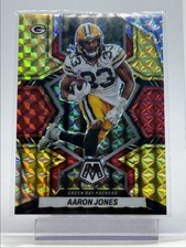 AARON JONES 2022 MOSAIC RED YELLOW FUSION PRIZM GREEN BAY PACKERS /80 Q4561