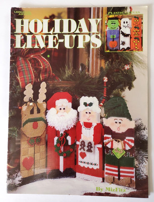 Leisure Arts Holiday Line-Up Christmas Thanksgiving Plastic Canvas Pattern Book