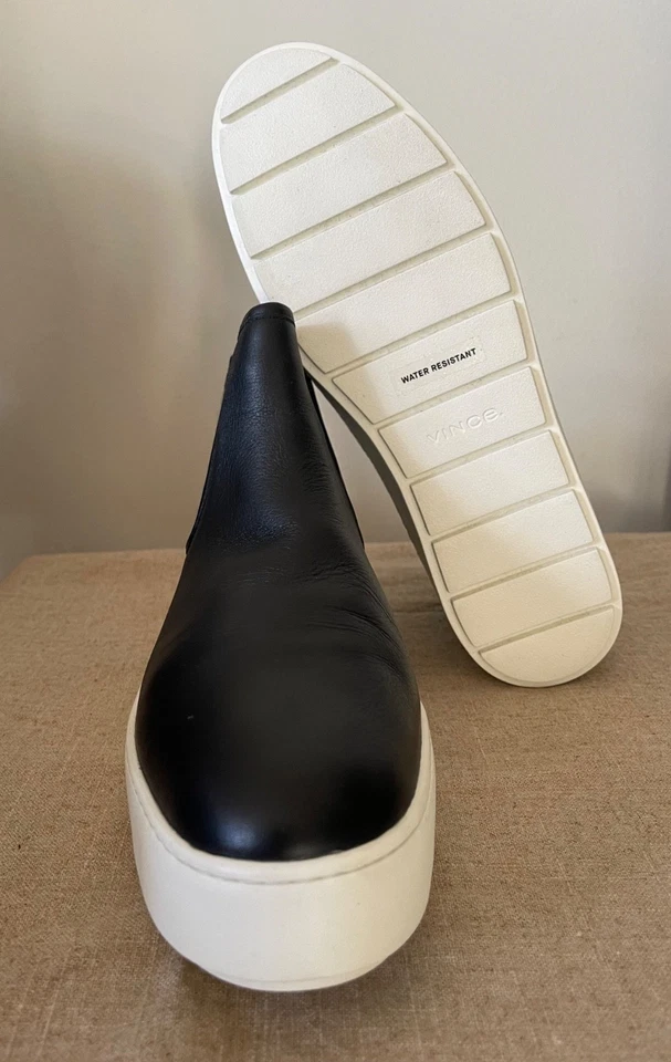 Tênis Vince Warren de couro preto bota de tornozelo resistente à água 10M EU40 - Imagem 3 de 4