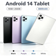 10 Inch Android 14 Tablet 16GB RAM 256GB ROM Octa-Core Bluetooth WiFi 8800mAh