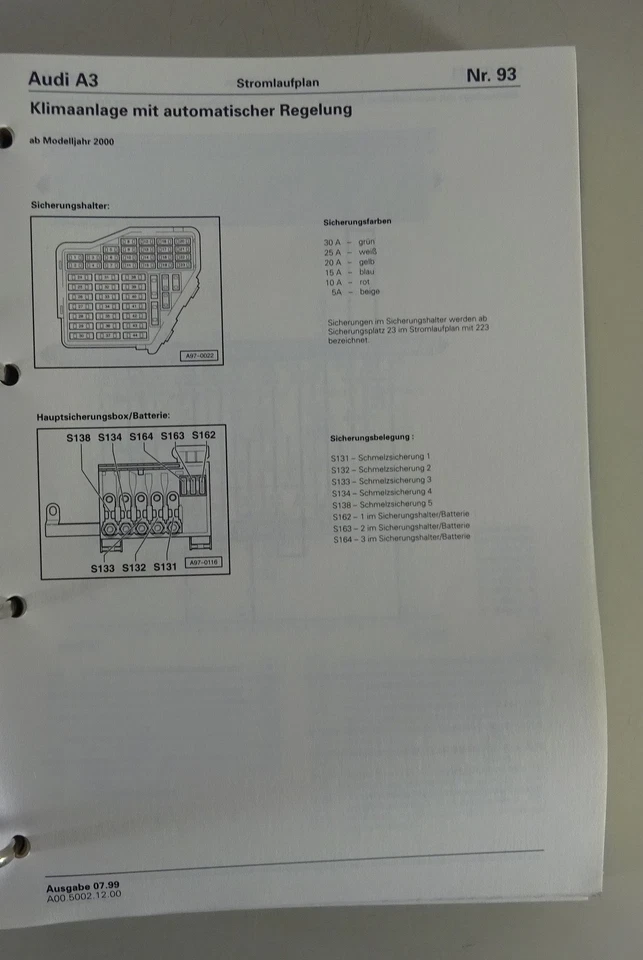 Manual de Taller Eléctrico Diagramas de Cableado Audi A3/A 3 Tipo 8L Desde 1997 - Imagen 4 de 4