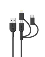 Anker PowerLine II 3-in-1 Cable, Lightning/Type C/Micro USB Cable for black 