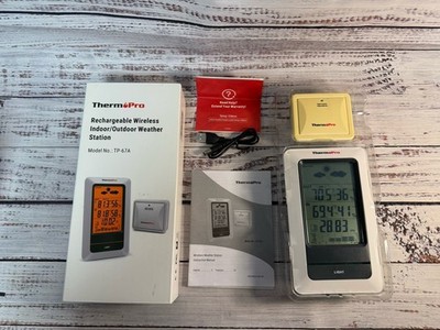 Thermo Pro Rechargeable Wireless Indoor/Outdoor Weather Station w/Box & Manual