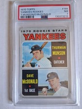 1970 Topps #189 Thurman Munson PSA 7 NM RC New York Yankees Rookie 71 HOF  ⚾️
