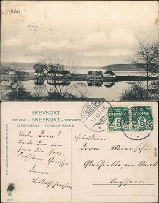 Ansichtskarte Hobro Blick auf die Stadt 1913