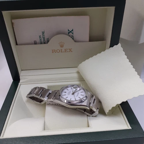 Full Set 2001 Rolex Datejust 36 mm Steel White Oyster Automatic Watch 16200