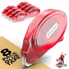 Adhesive Roller for Scrapbooking, 8mm x 30ft 8-Pack Double Sided Glue Tape Ro...