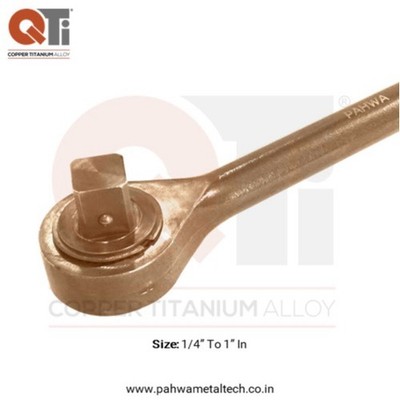 Pahwa RH-1004 Copper/Titanium Non-Sparking Ratchet. 1/2 Inch Drive.