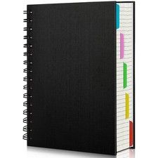 EUSOAR A5 Notebook with Dividers, 5 Subject, Hardcover, College Ruled, 5.5"x 8.3