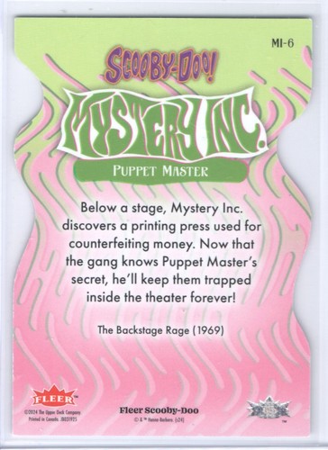 2025 Fleer Scooby-Doo Mystery Inc'd Die Cuts Puppet Master MI-6 - Picture 2 of 2