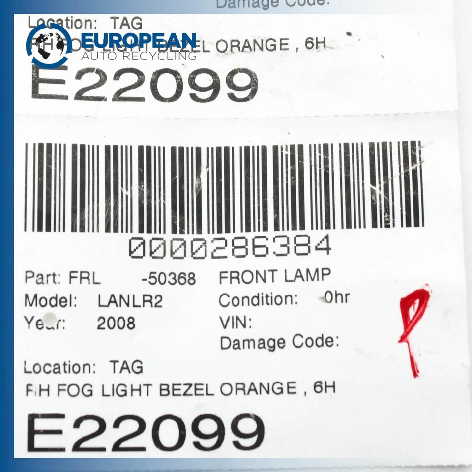 Moldura lateral para farol de neblina do passageiro 2008-2010 LAND ROVER LR2 RH (6H52-15A245) - FABRICANTE DE EQUIPAMENTO ORIGINAL - Imagem 4 de 4