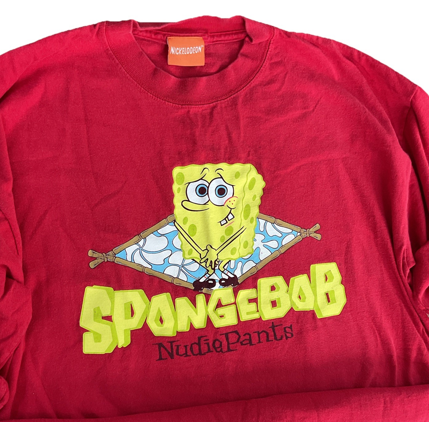 Vintage Spongebob Squarepants T-Shirt Men Sz XL Nudiepants Nickelodeon Y2K 2002
