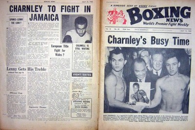 Old Vintage Print Boxing 1962 Charnley Sharpe Armstrong Caldwell Wilde 20th