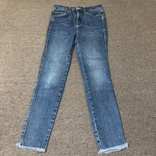 We The Free High Rise Skinny Jeans Women's 29 Raw Hem Boho Casual Medium Wash