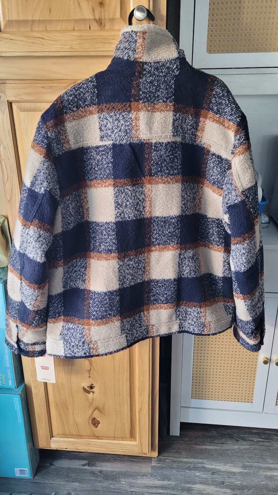 BNWT Levi Strauss Men Plaid Trucker Depot Jacket Size Wool Blend Sherpa Lined thumbnail 9