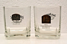 Jack Daniels 1913 Ghent Belgium Set of 2 Old No. 7 Square Whiskey Glasses