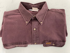 Vintage Carhartt Rugged Outdoor Wear Burgandy Heavy Canvas Work Shirt Large