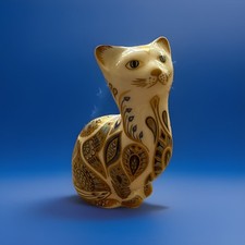 Royal Crown Derby  "Siamese Kitten"   Cat Paperweight blue point cat. [B6]