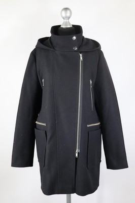 Hallhuber schwarzer Mantel Herbst/Winter Gr.40/M Wolle Polyamid
