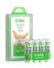 EBL 1100mAh AAA Rechargeable Batteries (8 Pack) High Capacity 1.2V NIMH 12.31 per battery