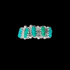 Size 6-925 Sterling Silver Oval Sleeping Beauty Turquoise Cabochon Ring,...