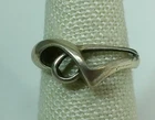 Vtg Sterling Silver Abstract 3D Open Swirl Knot Modernist Design Mod Ring sz 6.5