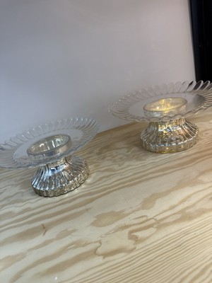 Big And Small Light Up Glass Serving Plates (1 Set Of 2 Plates)