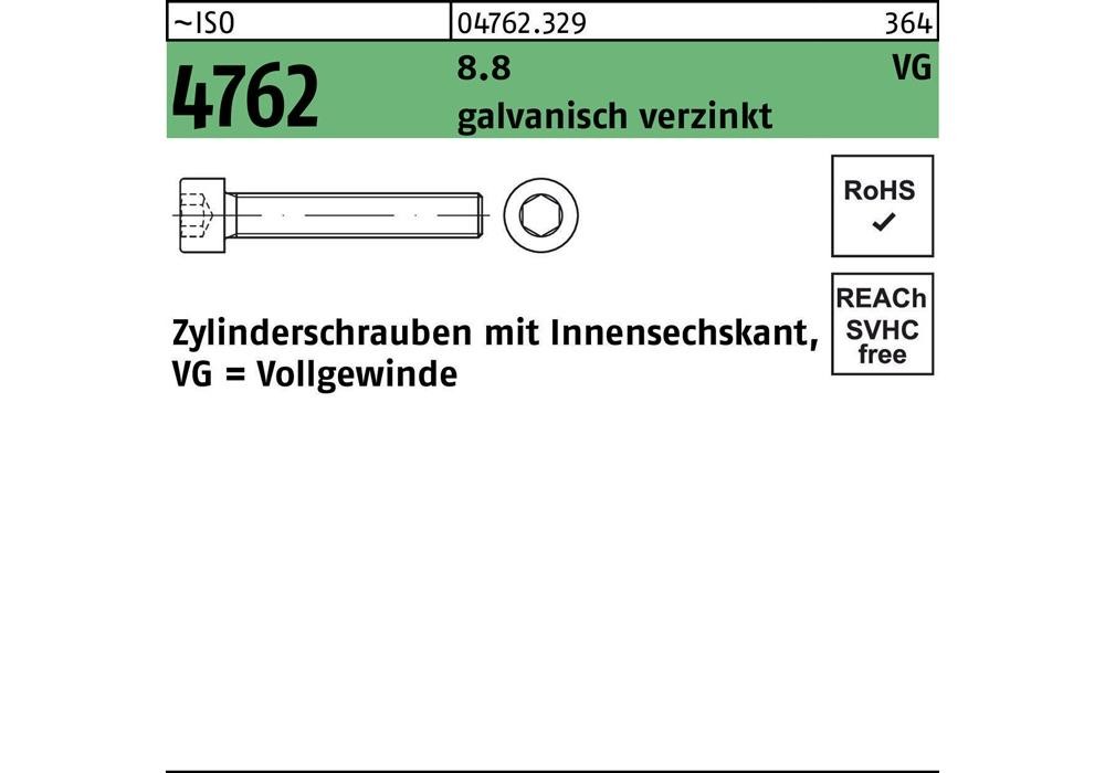 Reyher Zylinderschraube ISO 4762 m.Innensechskant VG M 5 x 40 8,8 гальванический ...