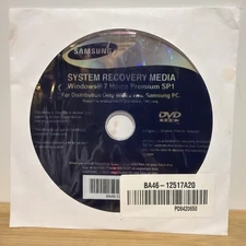 Samsung System Recovery Media Windows 7 Home Premium SP1 Disc Only