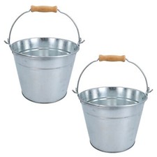 5L Galvanised Steel Metal Bucket Pail Water Coal Fire Greenhouse Garden Plants