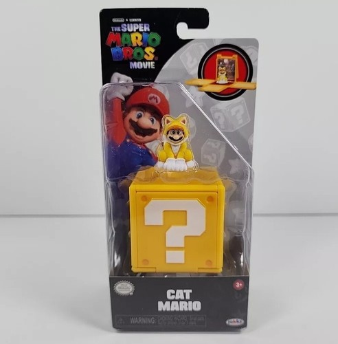 Super Mario Bros. Movie Cat Mario Mini Figur mit Frageblock 2023 Jakks - Bild 1 von 7