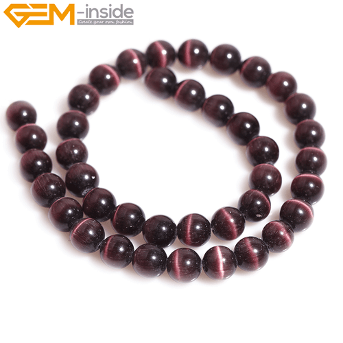 Verschiedene Farben Katzenauge Runde Glasperlen für Schmuckherstellung Strang 14 Zoll Massen - Bild 31 von 53