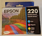 Genuine Epson 220 Standard Capacity 4 Ink Cartridges Black Color New Exp 8/22