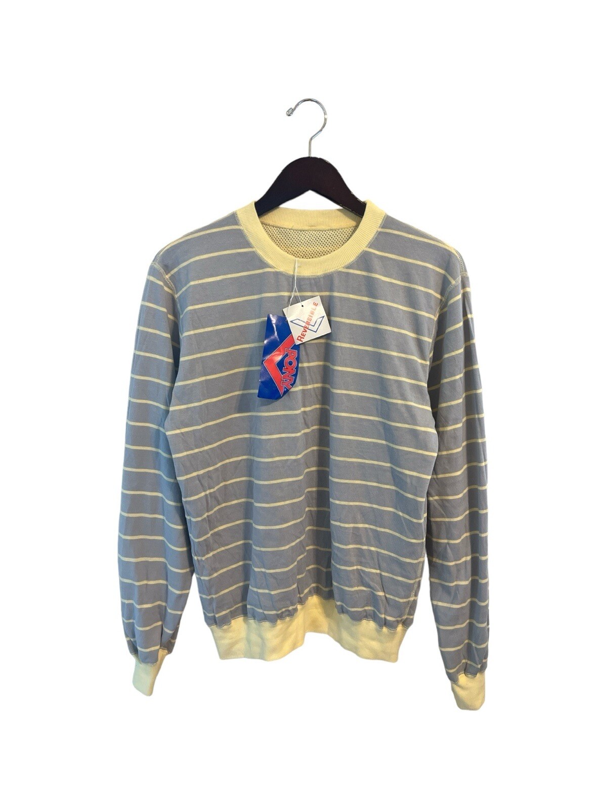 Camicia vintage PONY a maniche lunghe reversibili da uomo taglia large deadstock nuova con etichette anni '90