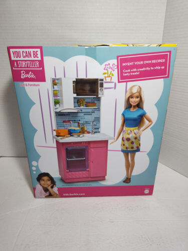 NEW Barbie Pink Kitchen Home Play Set Stove Cooking/Oven/Microwave/Sink - Mattel - Picture 6 of 6