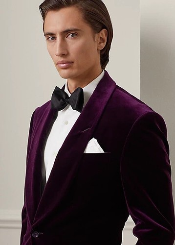 $2695 Ralph Lauren Purple Label Kent Made in Italy Shawl Velvet Jacket-MEN-38R - Bild 4 von 5