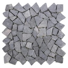 DIVERO 1 Fliesenmatten Mosaikfliese Bruchstein Marmor Naturstein grau á 35x35cm