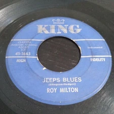 Roy Milton - "R.M. Blues/Jeep Blues" 45 Rpm - 7" record  Motown Northern Soul 