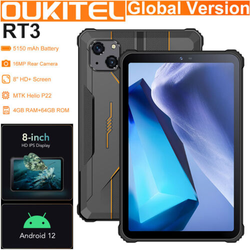 8" Oukitel RT3 4G LTE Rugged Tablet PC Phone Android Mobile Waterproof Unlocked - Afbeelding 1 van 15