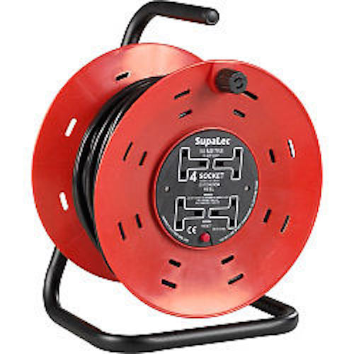 SupaLec 13 Amp 240V 4 Socket Extension Reel - 50m